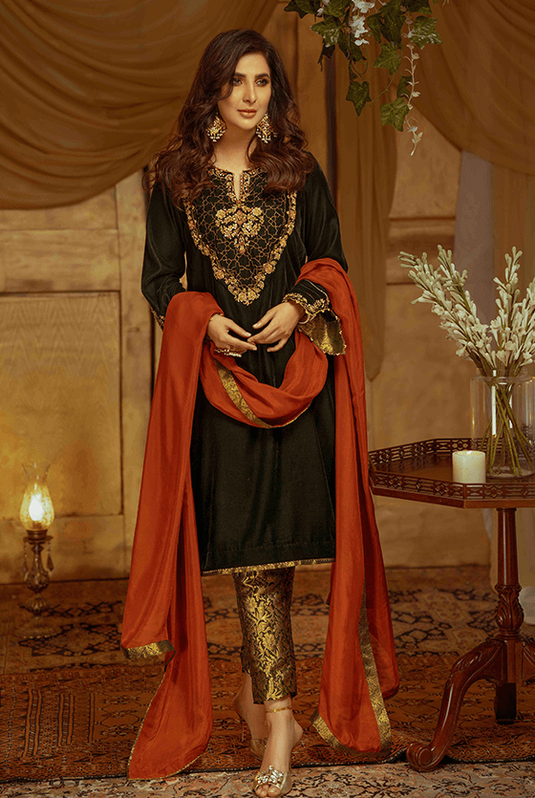Embroidered Chiffon 3 Suit