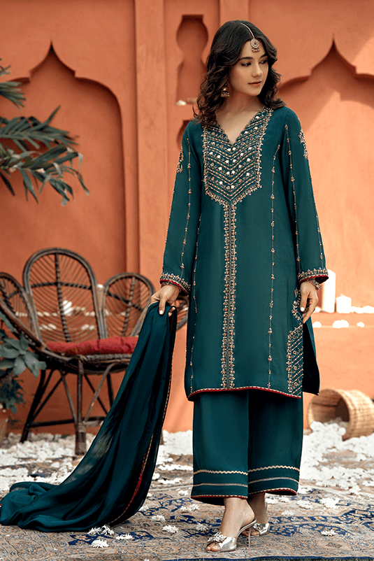 Embroidered Chiffon 5 Suit